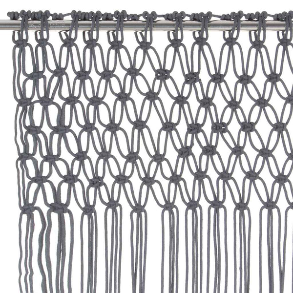 Anthrazit Makramee Vorhang Andre 140x240cm (Baumwolle)