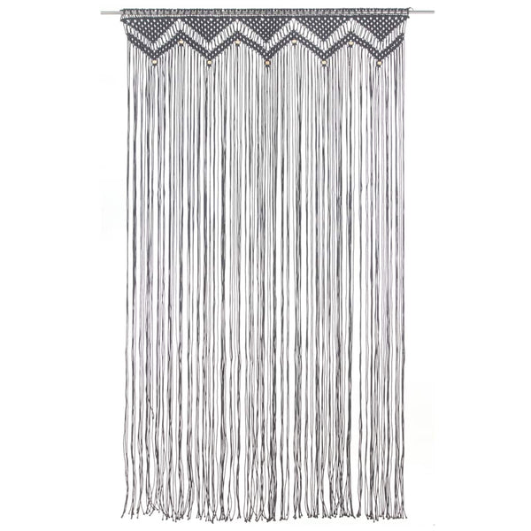 Anthrazit Makramee Vorhang Visztian 140x240cm (Baumwolle)