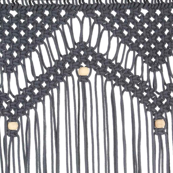 Anthrazit Makramee Vorhang Visztian 140x240cm (Baumwolle)