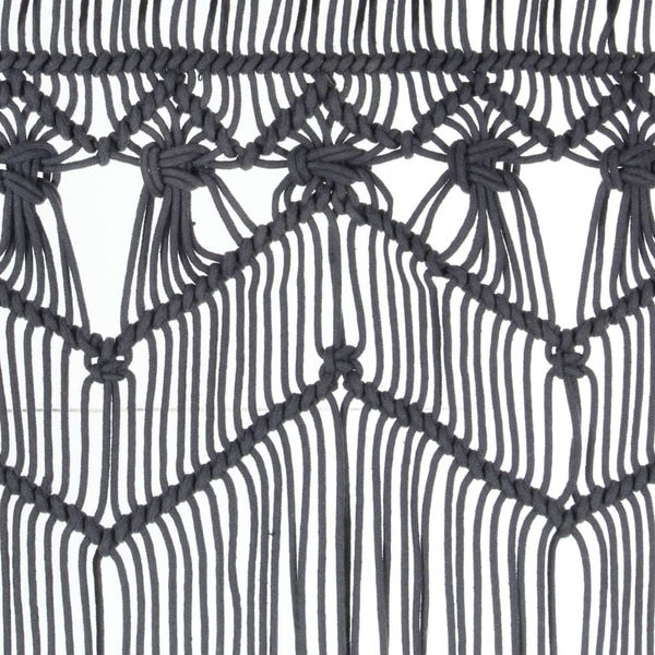Anthrazitfarbener Makramee-Vorhang Ilario 140x240cm (Baumwolle)