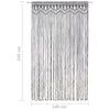 Anthrazitfarbener Makramee-Vorhang Ilario 140x240cm (Baumwolle)
