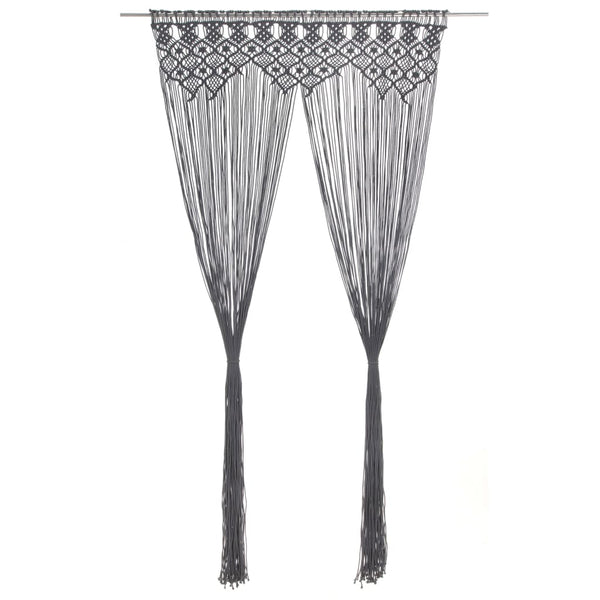 Antrasiitti macrame verho Matar 140x240cm (puuvilla)