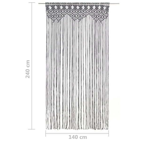 Antrasiitti macrame verho Matar 140x240cm (puuvilla)