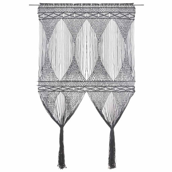 Anthrazit Makramee Vorhang Isadore 140x240cm (Baumwolle)