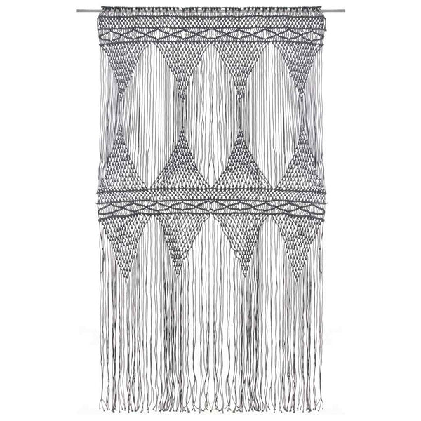 Anthrazit Makramee Vorhang Isadore 140x240cm (Baumwolle)