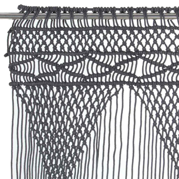 Anthrazit Makramee Vorhang Isadore 140x240cm (Baumwolle)