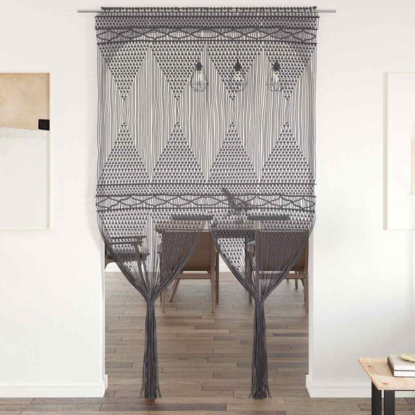 Anthrazit Makramee Vorhang Isadore 140x240cm (Baumwolle)