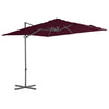 Weinroter Ampelschirm mit Stahlmast Micuta 250x250cm