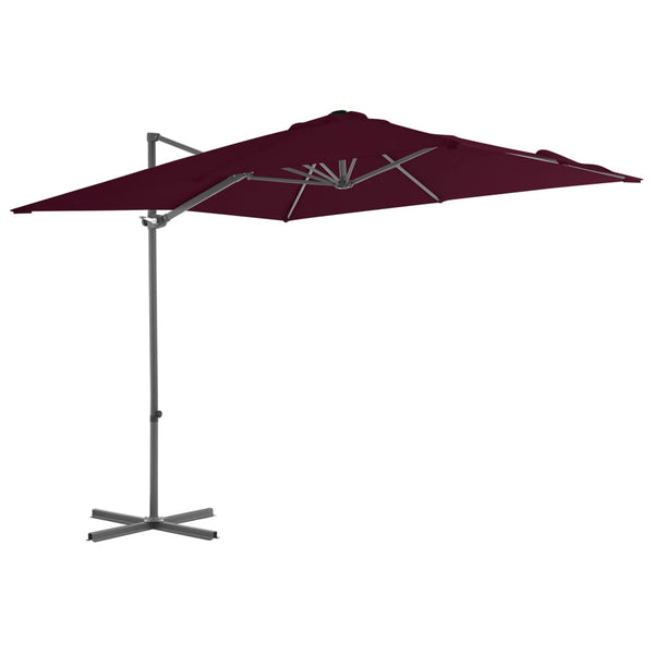 Weinroter Ampelschirm mit Stahlmast Micuta 250x250cm