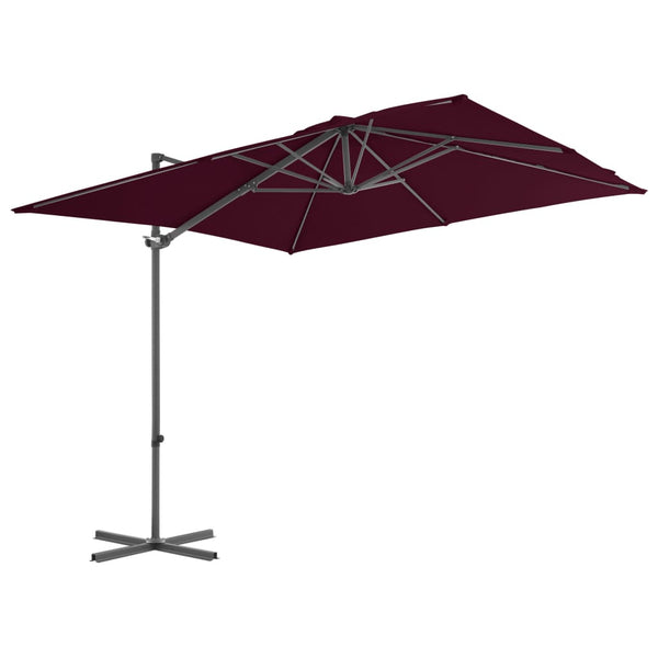 Weinroter Ampelschirm mit Stahlmast Micuta 250x250cm