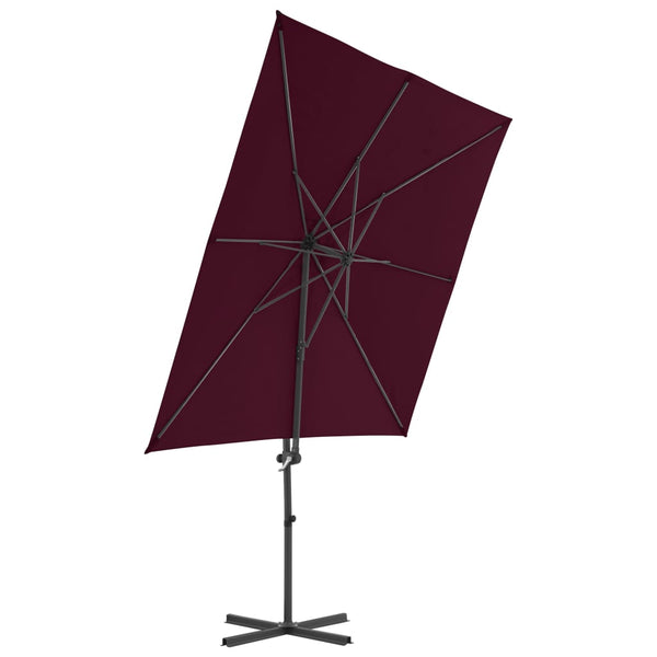 Weinroter Ampelschirm mit Stahlmast Micuta 250x250cm