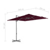 Weinroter Ampelschirm mit Stahlmast Micuta 250x250cm