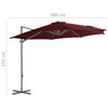 Weinroter Ampelschirm mit Stahlmast Micuta 300cm