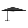 Schwarzer Ampelschirm Latinca 300cm mit LED-Beleuchtung