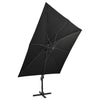 Schwarzer Ampelschirm Latinca 300cm mit LED-Beleuchtung