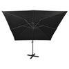 Schwarzer Ampelschirm Latinca 300cm mit LED-Beleuchtung