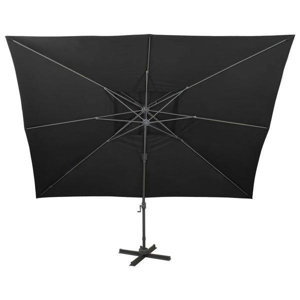 Schwarzer Cantilever-Sonnenschirm mit doppeltem Dach Taba 400x300cm