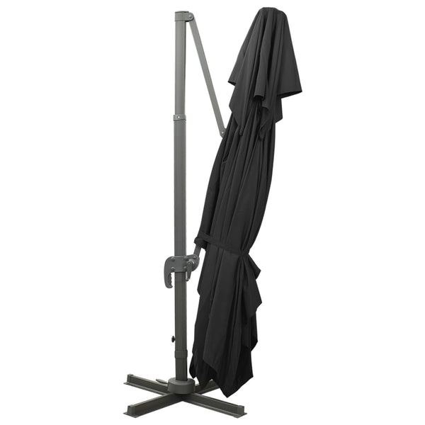 Schwarzer Cantilever-Sonnenschirm mit doppeltem Dach Taba 400x300cm