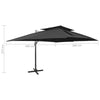 Schwarzer Cantilever-Sonnenschirm mit doppeltem Dach Taba 400x300cm