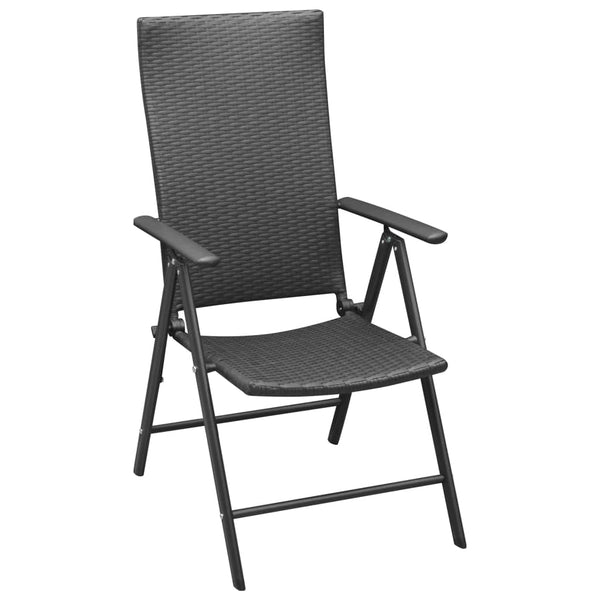 Gartensessel Coteti Schwarz (4er-Set Polyrattan)