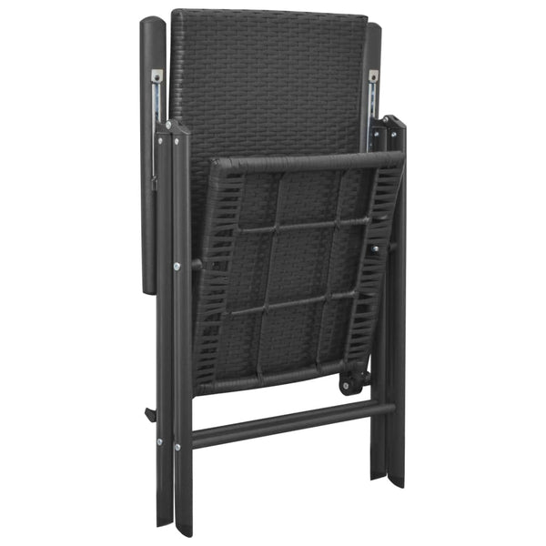 Gartensessel Coteti Schwarz (4er-Set Polyrattan)