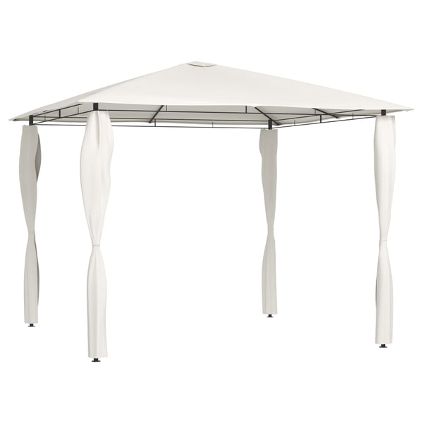 Cremefarbener Pavillon mit Stangenschutz Oligia 3x3x2,6 m (160 g/m²)