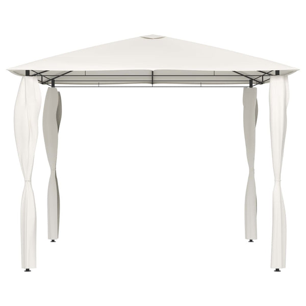 Cremefarbener Pavillon mit Stangenschutz Oligia 3x3x2,6 m (160 g/m²)