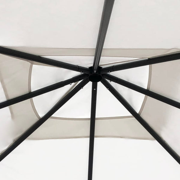 Cremefarbener Pavillon mit Stangenschutz Oligia 3x3x2,6 m (160 g/m²)