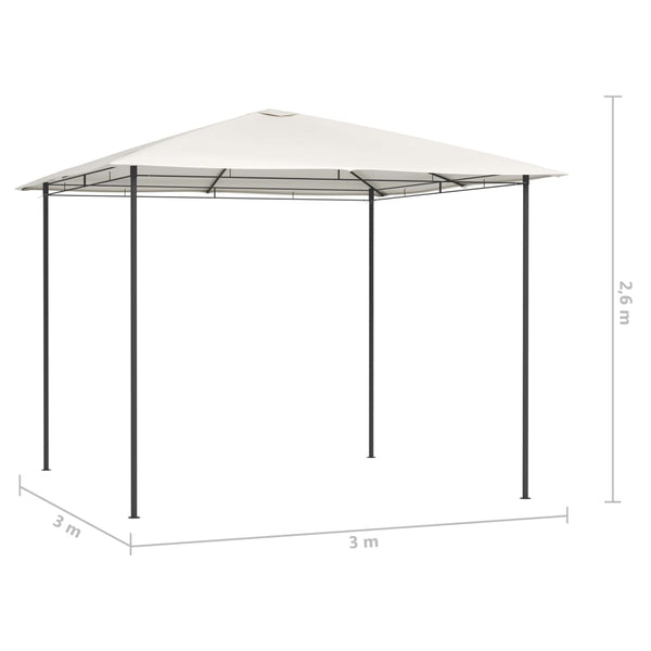 Cremefarbener Pavillon Oligia 3x3x2,6 m (160 g/m²)