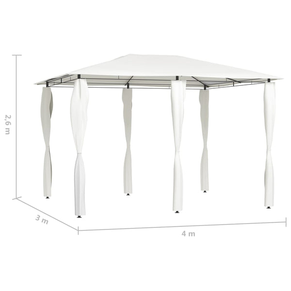 Cremefarbener Pavillon mit Seitenwänden Oligia 3x4x2,6 m (160 g/m²)