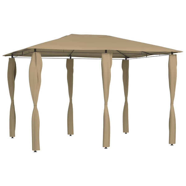 Graubrauner Pavillon mit Seitenwänden Oligia 3x4x2,6 m (160 g/m²)