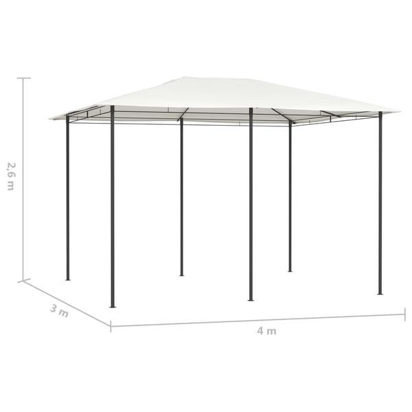 Cremefarbener Pavillon Oligia 3x4x2,6 m (160 g/m²)
