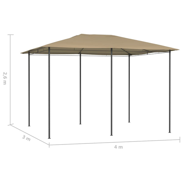 Graubrauner Pavillon Oligia 3x4x2,6 m (160 g/m²)