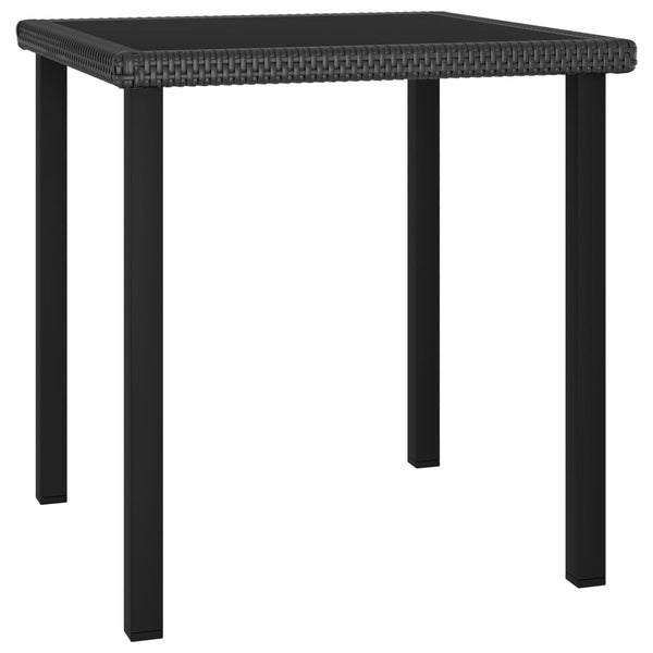 Schwarzer Garten-Esstisch Augustina 70x70x73cm (Polyrattan)