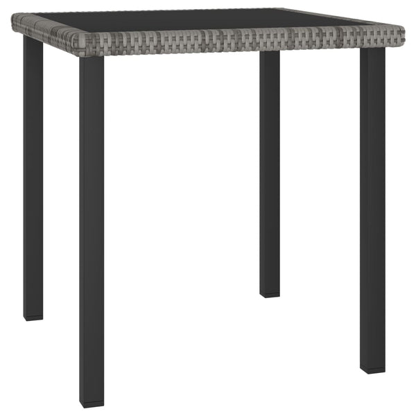 Grauer Garten-Esstisch Augustina 70x70x73cm (Polyrattan)