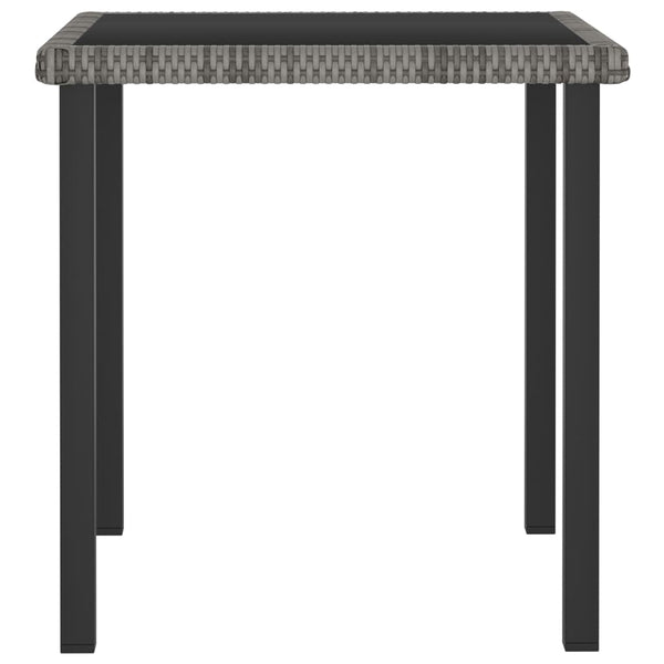 Grauer Garten-Esstisch Augustina 70x70x73cm (Polyrattan)
