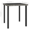 Grauer Garten-Esstisch Augustina 70x70x73cm (Polyrattan)