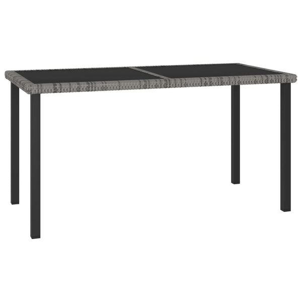 Gartenesszimmertisch Augustina grau 140x70x73cm (Polyrattan)