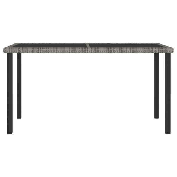 Gartenesszimmertisch Augustina grau 140x70x73cm (Polyrattan)