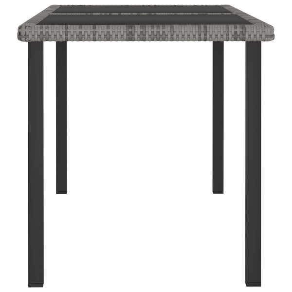 Gartenesszimmertisch Augustina grau 140x70x73cm (Polyrattan)