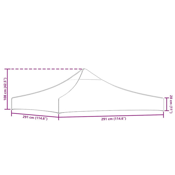 Orangefarbenes Festzelt-Dach Parthenia 3x3 m (270 g/m²)