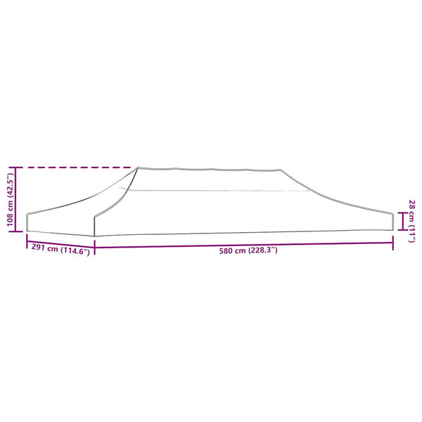 Beiges Partyzelt-Dach Parthenia 6x3 m (270 g/m²)