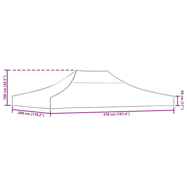 Anthrazit Partyzelt-Dach Parthenia 4x3 m (270 g/m²)
