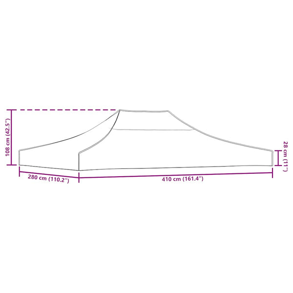 Gelbes Partyzelt-Dach Parthenia 4x3 m (270 g/m²)