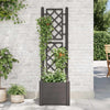 Anthrazitfarbener Blumenkasten mit Spalier Cionca 43x43x142cm (PP)