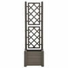 Anthrazitfarbener Blumenkasten mit Spalier Cionca 43x43x142cm (PP)