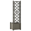 Anthrazitfarbener Blumenkasten mit Spalier Cionca 43x43x142cm (PP)