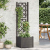 Anthrazitfarbener Blumenkasten mit Spalier Cionca 43x43x142cm (PP)