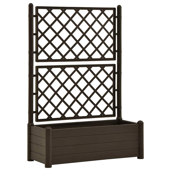 Mokka Blumenkasten mit Spalier Cionka 100x43x142cm (pp)