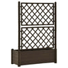 Mokka Blumenkasten mit Spalier Cionka 100x43x142cm (pp)